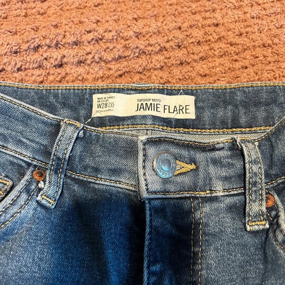 Topshop Moto Jamie Flare Denim Jeans